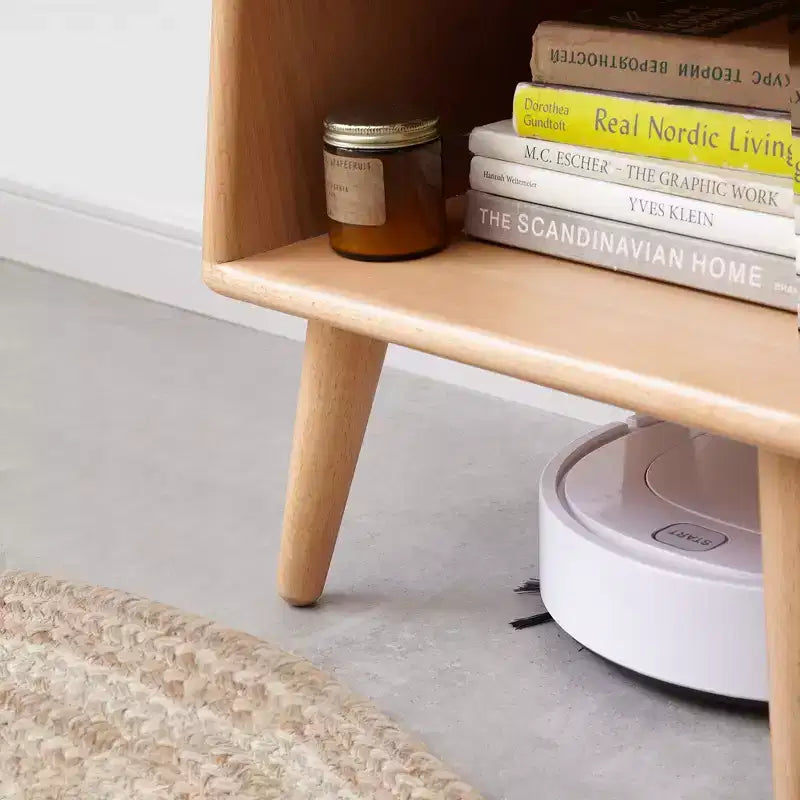 Mesa de Noche de Madera Maciza Natural Pura para Dormitorio y Sala de Estar