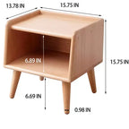 Mesa de Noche de Madera Maciza Natural Pura para Dormitorio y Sala de Estar