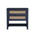 Rattan Boho Rattan 2 Drawer Nightstand for Bedroom Living Room