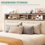 GDFStudio Roger — Base de cama de plataforma moderna con cabecero y pie de cama tapizados con almacenamiento