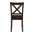 Sillas de comedor de madera ROME + OAK X-Back Farmhouse para cocina en marrón oscuro, juego de 4