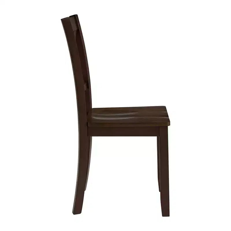 Sillas de comedor de madera ROME + OAK X-Back Farmhouse para cocina en marrón oscuro, juego de 4