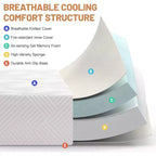 Colchón de espuma viscoelástica Dyonery de 8 pulgadas, soporte de firmeza media, gel frío y alivio del dolor de espalda, funda extraíble sin fibra de vidrio, certificado CertiPUR-US