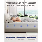 Colchón de espuma viscoelástica Dyonery de 8 pulgadas, soporte de firmeza media, gel frío y alivio del dolor de espalda, funda extraíble sin fibra de vidrio, certificado CertiPUR-US
