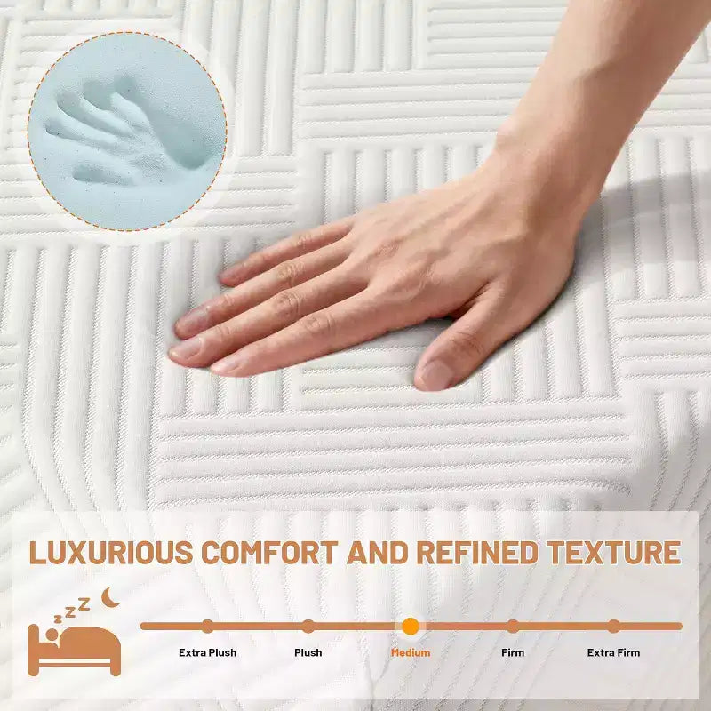 Colchón de espuma viscoelástica Dyonery de 8 pulgadas, soporte de firmeza media, gel frío y alivio del dolor de espalda, funda extraíble sin fibra de vidrio, certificado CertiPUR-US