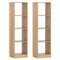 Costway 2PCS 5-Tier Bookshelf Corner Bookcase Storage Display Organizer w/ 4 Cubes