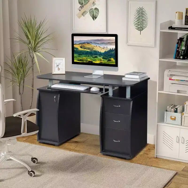 Escritorio de ordenador de madera maciza Karlhome de 45,3 pulgadas