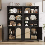 Estanterías de estilo rústico y estanterías con puerta, estanterías de 70 pulgadas de alto con tres niveles de almacenamiento abierto, para el hogar, la oficina, la sala de estar, 2 unidades, color negro