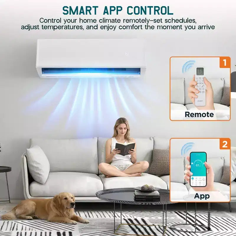 AMERLIFE 3 Zone Mini Split AC System 28K BTU ( 12K+12K+12K ) WiFi Control, 22 SEER2, White
