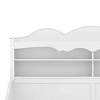 Cama Diván Doble con Cajones de Almacenamiento y Estantes en el Cabecero, Estructura de Cama de Madera, Blanca