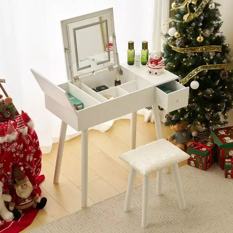White Dressing Table Set With Led