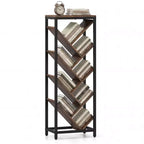 Costway Tree Bookshelf 9-Tier Freestanding Bookcase Corner Narrow Display Shelf for Home Rustic Brown & Black /White & Gold