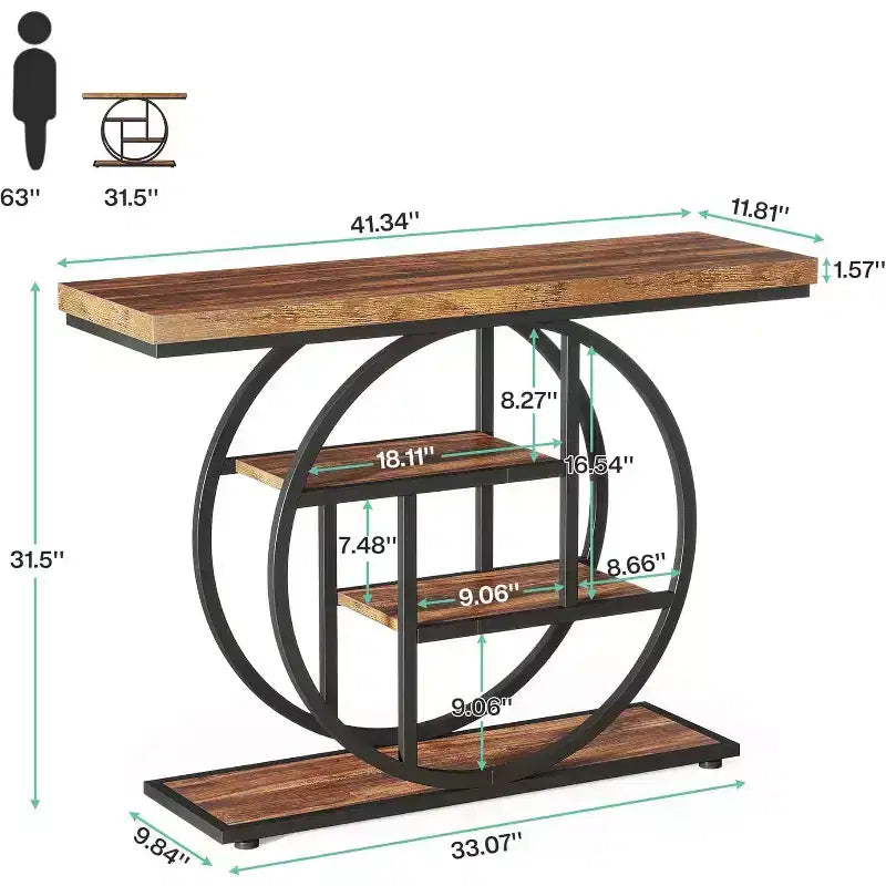 Mesa auxiliar industrial JVNOXK de 4 niveles con estructura redonda de metal
