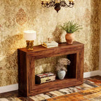 JVNOXK 47 Mesa auxiliar de madera rústica estilo granja