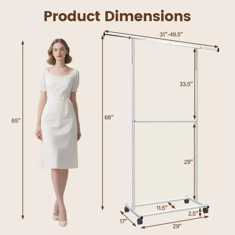 Costway Burro de ropa, perchero extensible para colgar ropa, para vestidor