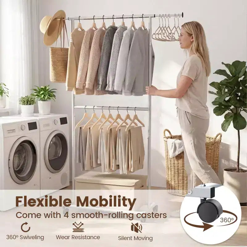 Costway Burro de ropa, perchero extensible para colgar ropa, para vestidor