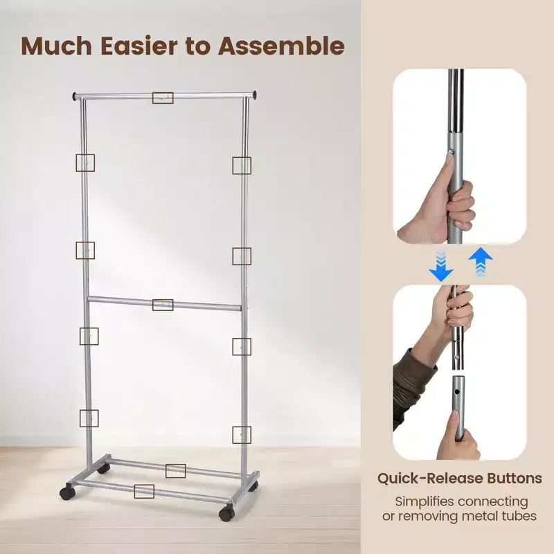 Costway Burro de ropa, perchero extensible para colgar ropa, para vestidor