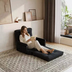 Sofá cama plegable individual ALAULM, sofá cama plegable 2 en 1 con almohadas, respaldo, reposabrazos y bolsa de almacenamiento ajustables