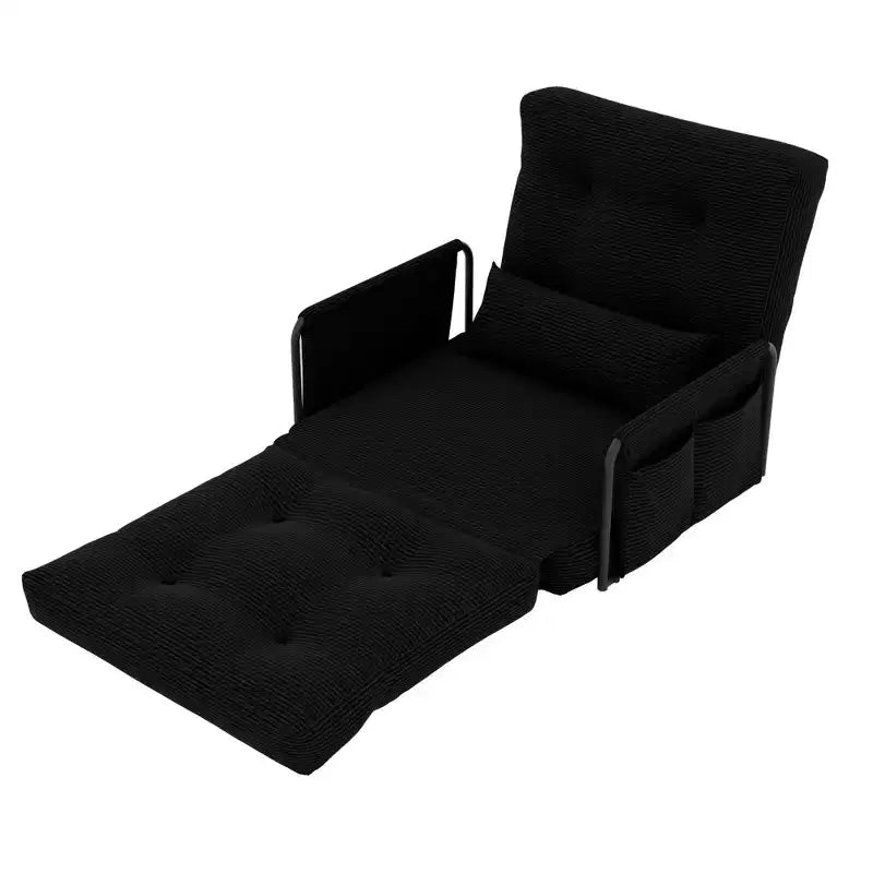 Sofá cama plegable individual ALAULM, sofá cama plegable 2 en 1 con almohadas, respaldo, reposabrazos y bolsa de almacenamiento ajustables