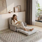 Sofá cama plegable individual ALAULM, sofá cama plegable 2 en 1 con almohadas, respaldo, reposabrazos y bolsa de almacenamiento ajustables
