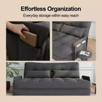 Sofá cama plegable individual ALAULM, sofá cama plegable 2 en 1 con almohadas, respaldo, reposabrazos y bolsa de almacenamiento ajustables