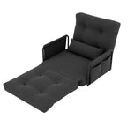 Sofá cama plegable individual ALAULM, sofá cama plegable 2 en 1 con almohadas, respaldo, reposabrazos y bolsa de almacenamiento ajustables