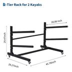Estante resistente y autónomo para kayak con ruedas, soporte de almacenamiento ajustable para garaje y exteriores, apto para canoas, SUP y tablas de surf
