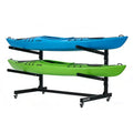 Heavy Duty Freestanding Kayak Rack w/ Wheels, Adjustable Storage Stand for Garage & Outdoor, Fits Canoe, SUP & Surfboards