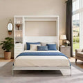 GDFStudio Wallis Modern Wood Murphy Bed with Desk and Side Storage Cabinets