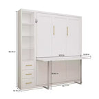 GDFStudio Wallis Modern Wood Murphy Bed with Desk and Side Storage Cabinets