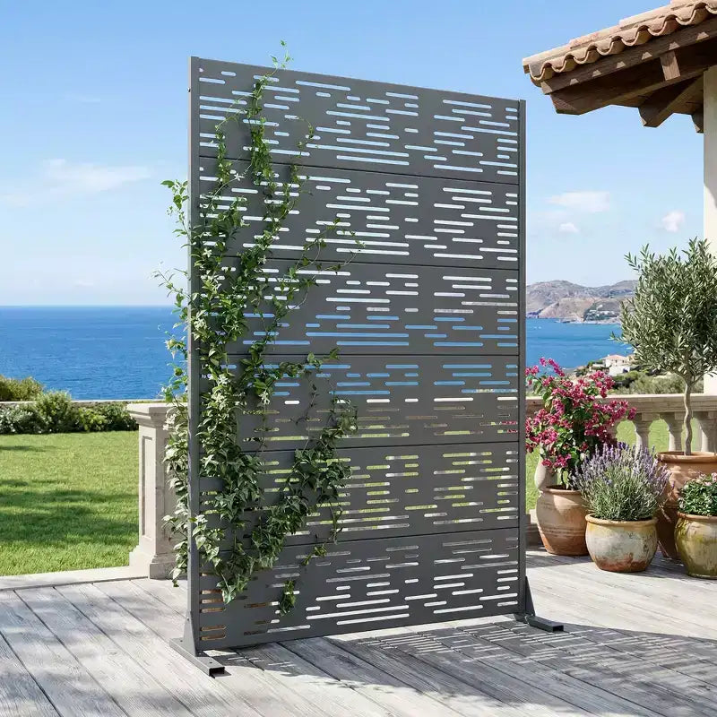 Pantalla de privacidad metálica exterior Dovelina Paneles de valla independientes Enrejado decorativo para jardín, terraza, patio - 72 x 47/70/94