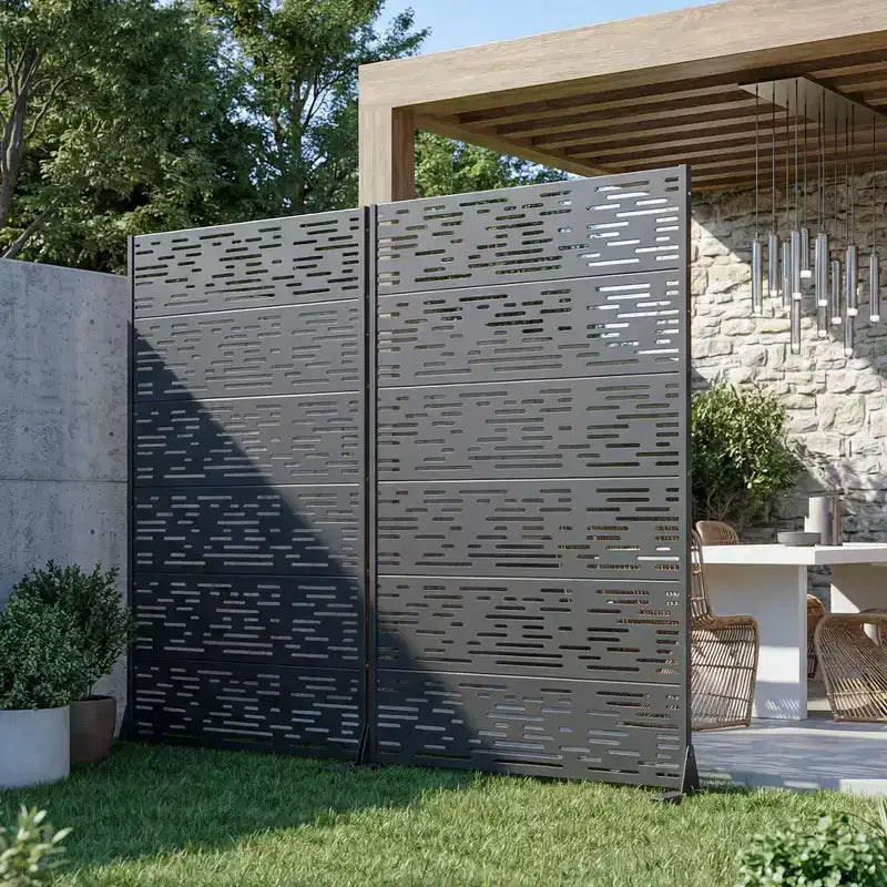 Pantalla de privacidad metálica exterior Dovelina Paneles de valla independientes Enrejado decorativo para jardín, terraza, patio - 72 x 47/70/94