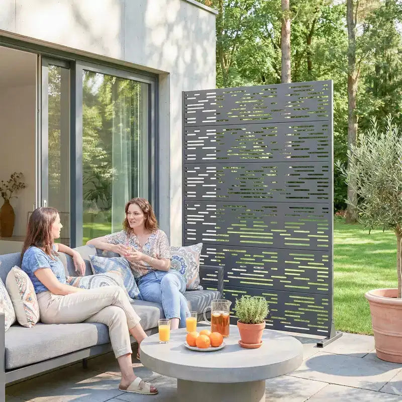 Pantalla de privacidad metálica exterior Dovelina Paneles de valla independientes Enrejado decorativo para jardín, terraza, patio - 72 x 47/70/94