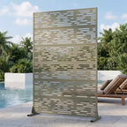 Pantalla de privacidad metálica exterior Dovelina Paneles de valla independientes Enrejado decorativo para jardín, terraza, patio - 72 x 47/70/94