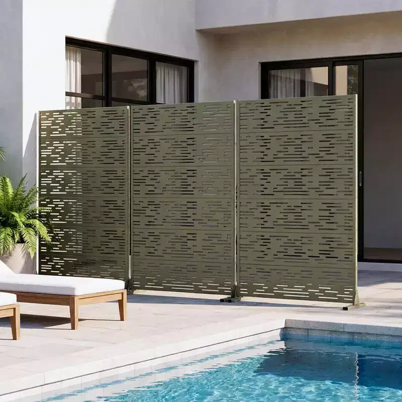 Pantalla de privacidad metálica exterior Dovelina Paneles de valla independientes Enrejado decorativo para jardín, terraza, patio - 72 x 47/70/94