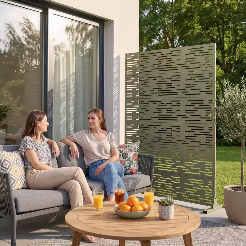 Pantalla de privacidad metálica exterior Dovelina Paneles de valla independientes Enrejado decorativo para jardín, terraza, patio - 72 x 47/70/94