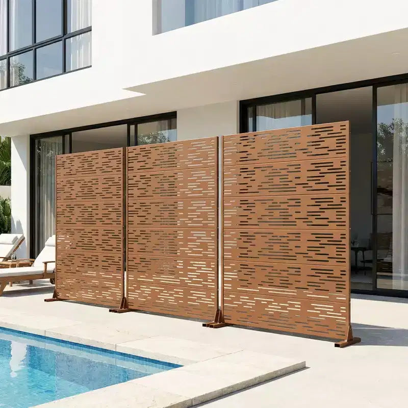 Pantalla de privacidad metálica exterior Dovelina Paneles de valla independientes Enrejado decorativo para jardín, terraza, patio - 72 x 47/70/94