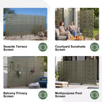 Pantalla de privacidad metálica exterior Dovelina Paneles de valla independientes Enrejado decorativo para jardín, terraza, patio - 72 x 47/70/94