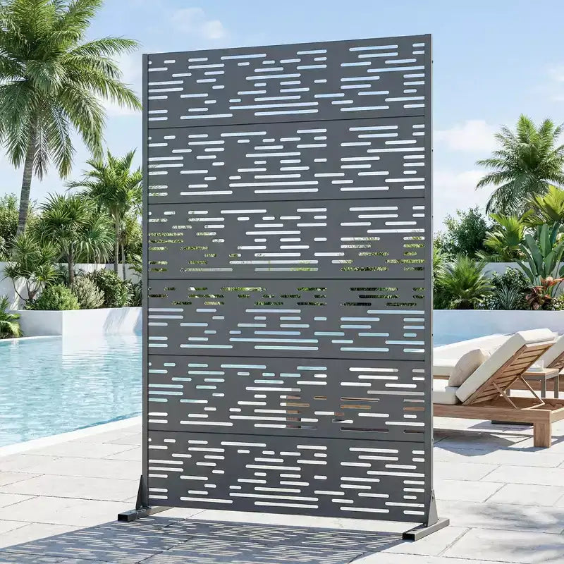 Pantalla de privacidad metálica exterior Dovelina Paneles de valla independientes Enrejado decorativo para jardín, terraza, patio - 72 x 47/70/94