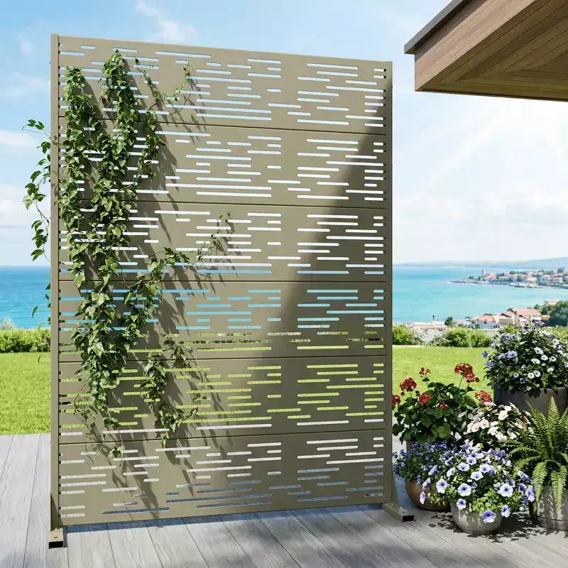 Pantalla de privacidad metálica exterior Dovelina Paneles de valla independientes Enrejado decorativo para jardín, terraza, patio - 72 x 47/70/94