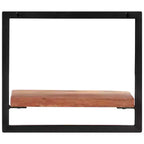 vidaXL Juego de estantes de pared, 5 piezas, madera de acacia marrón y negra