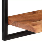 vidaXL Juego de estantes de pared, 5 piezas, madera de acacia marrón y negra