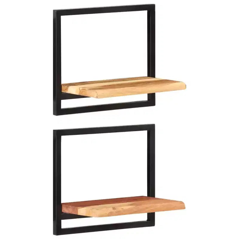 vidaXL Juego de estantes de pared, 5 piezas, madera de acacia marrón y negra