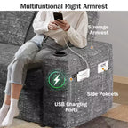 Dyonery Sofá Cama 4 en 1 de 65.5" con Respaldo Ajustable, Carga USB y Tipo C, Portavasos, Bolsillos Laterales, Montaje sin Herramientas, Verde
