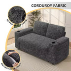 Dyonery Sofá Cama 4 en 1 de 65.5" con Respaldo Ajustable, Carga USB y Tipo C, Portavasos, Bolsillos Laterales, Montaje sin Herramientas, Verde