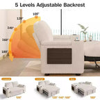 Dyonery Sofá Cama 4 en 1 de 65.5" con Respaldo Ajustable, Carga USB y Tipo C, Portavasos, Bolsillos Laterales, Montaje sin Herramientas, Verde