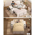 Dyonery Sofá Cama 4 en 1 de 65.5" con Respaldo Ajustable, Carga USB y Tipo C, Portavasos, Bolsillos Laterales, Montaje sin Herramientas, Verde