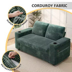 Dyonery Sofá Cama 4 en 1 de 65.5" con Respaldo Ajustable, Carga USB y Tipo C, Portavasos, Bolsillos Laterales, Montaje sin Herramientas, Verde