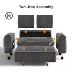 Dyonery Sofá Cama 4 en 1 de 65.5" con Respaldo Ajustable, Carga USB y Tipo C, Portavasos, Bolsillos Laterales, Montaje sin Herramientas, Verde