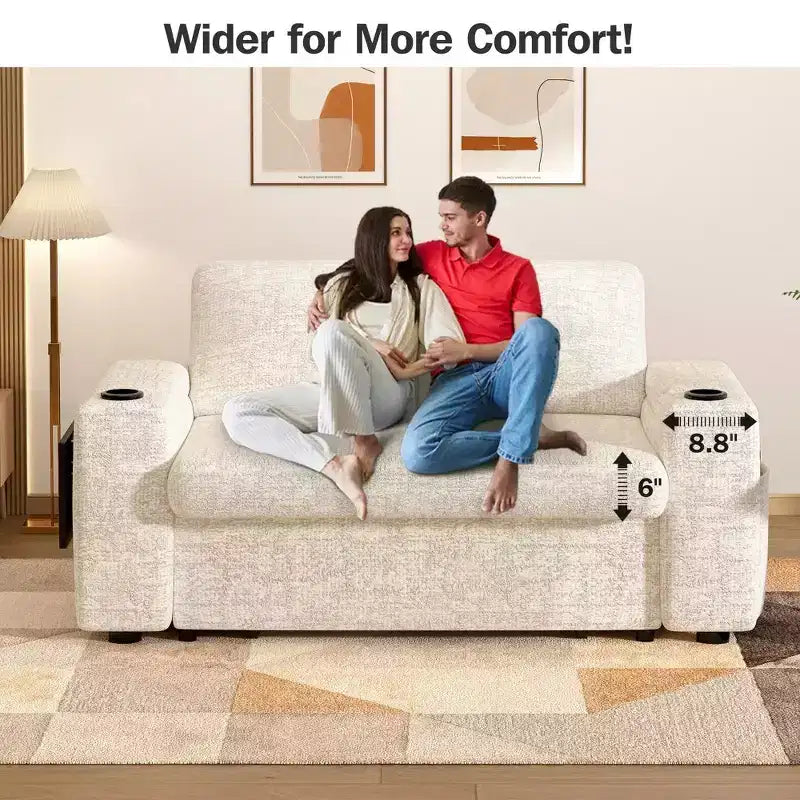 Dyonery Sofá Cama 4 en 1 de 65.5" con Respaldo Ajustable, Carga USB y Tipo C, Portavasos, Bolsillos Laterales, Montaje sin Herramientas, Verde